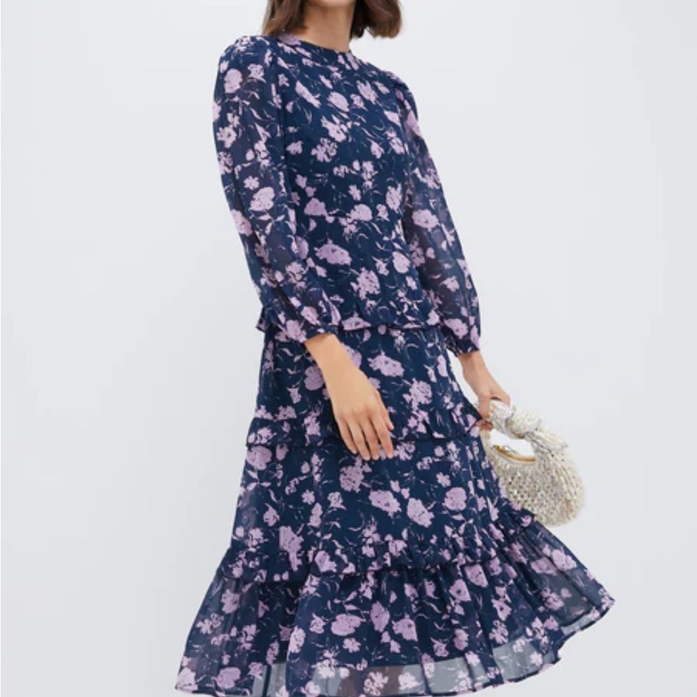Tuckernuck Navy and Light Pink Floral Maxi Dress